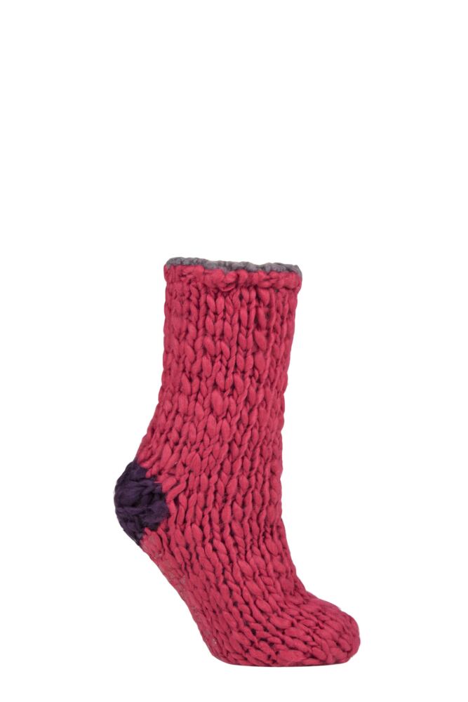 Sockshop ELLEWomens Soft Hand Knitted Slipper Socks