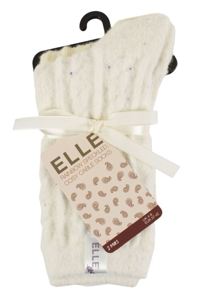 sockshop ELLEWomens Speckled Cable Cosy Socks 2-Pair