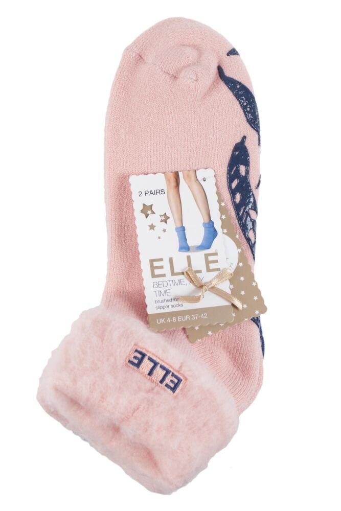 sockshop ELLEWomens Thermal Bed & Slipper Socks 2-Pair
