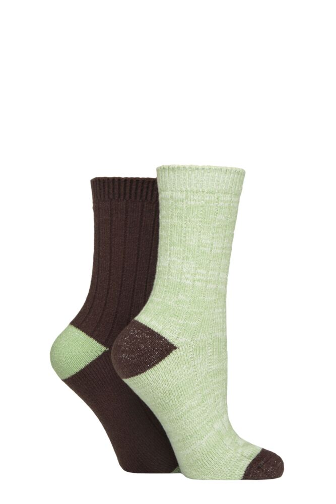 Sockshop ELLEWomens Velvet Soft & Sparkle Boot Socks 2-Pair