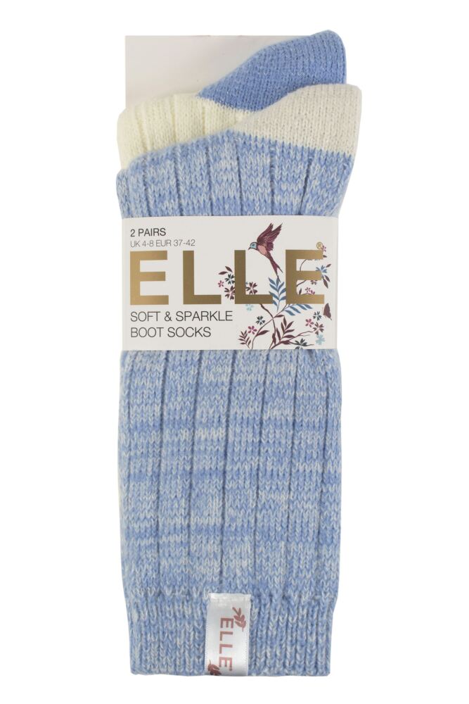 sockshop ELLEWomens Velvet Soft & Sparkle Boot Socks 2-Pair