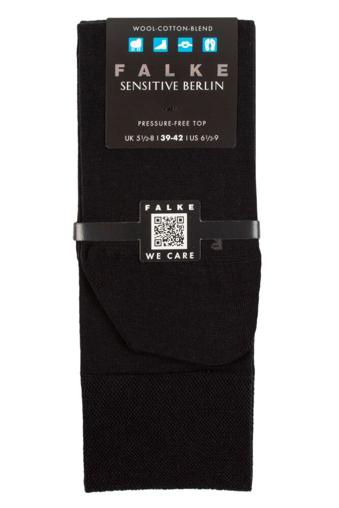 sockshop FALKEMens Virgin Wool Sensitive Berlin Left & Right Socks with Comfort Cuff