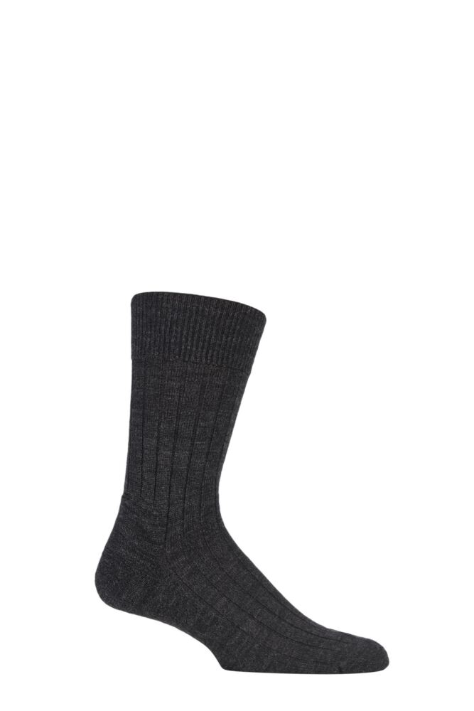 Sockshop FALKEMens Virgin Wool Teppich Im Schuh Ribbed Socks