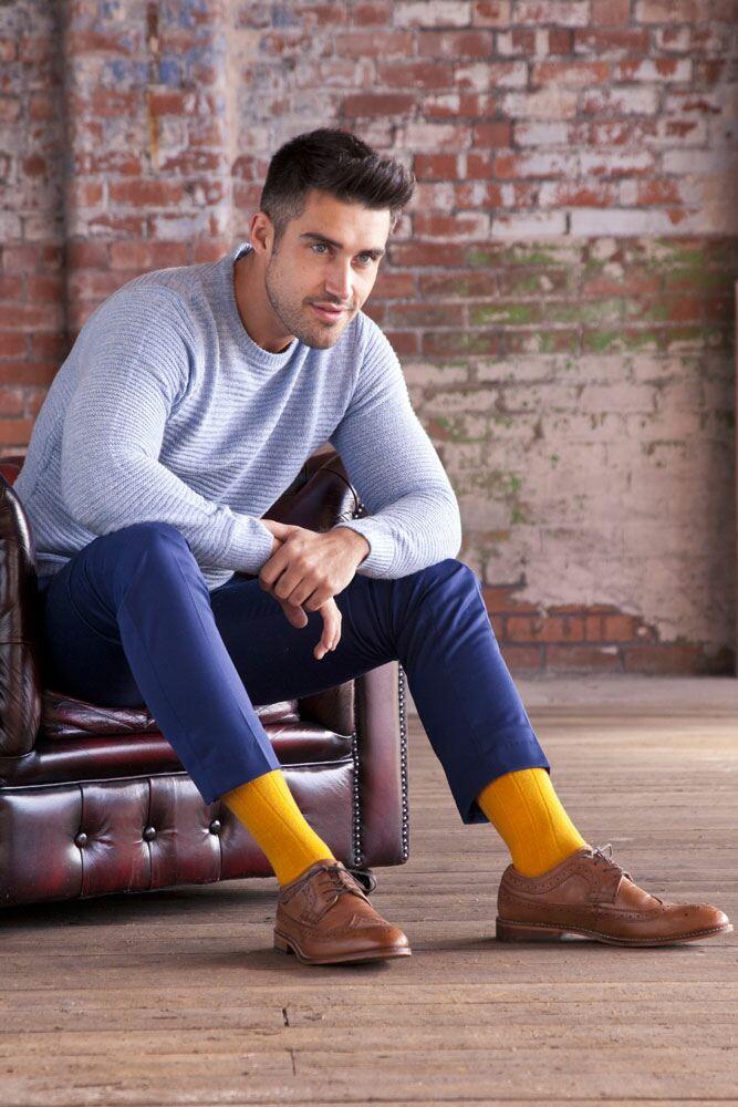 Sockshop FALKEMens Wool Cashmere Blend Lhasa Rib Casual Socks