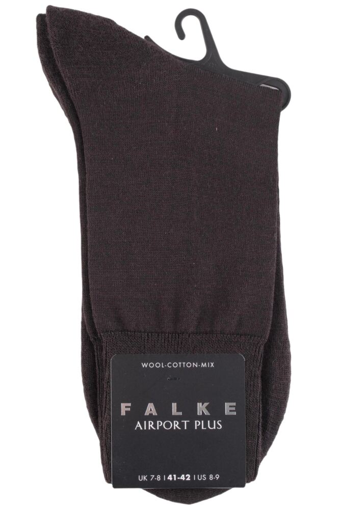 sockshop FALKEMens Wool Cotton Airport Plus Plain Cushioned Business Socks