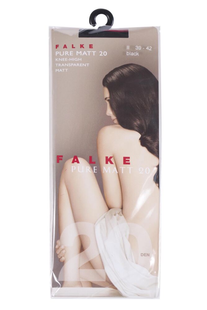 sockshop FALKEWomens 20 Denier Pure Matt Knee Highs with Sensitive Top