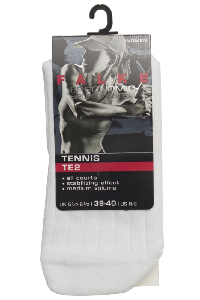 sockshop FALKEWomens TE2 Medium Volume Ergonomic Cushioned Tennis Socks