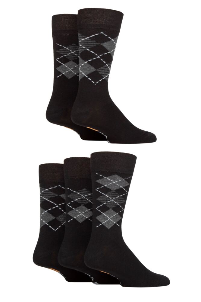 Sockshop FarahMens Bamboo Argyle Patterned & Striped Socks 5-Pair