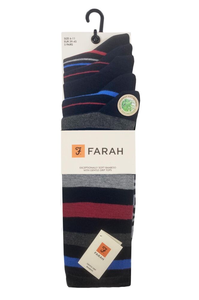sockshop FarahMens Bamboo Argyle Patterned & Striped Socks 5-Pair