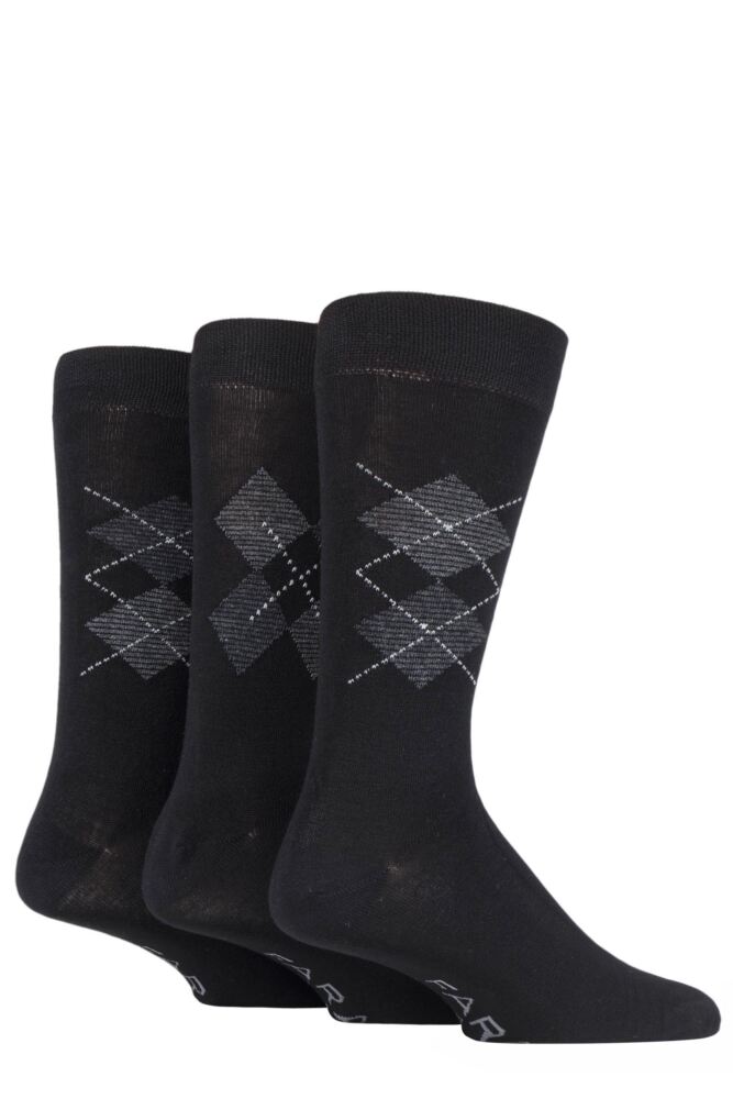 Sockshop FarahMens Bamboo Classic Plain & Patterned Socks 3-Pair