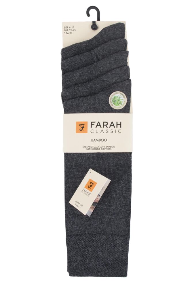 sockshop FarahMens Bamboo Classic Plain Socks 5-Pair