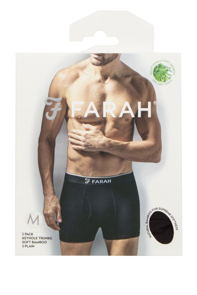 sockshop FarahMens Bamboo Plain & Striped Keyhole Trunks 2-Pair