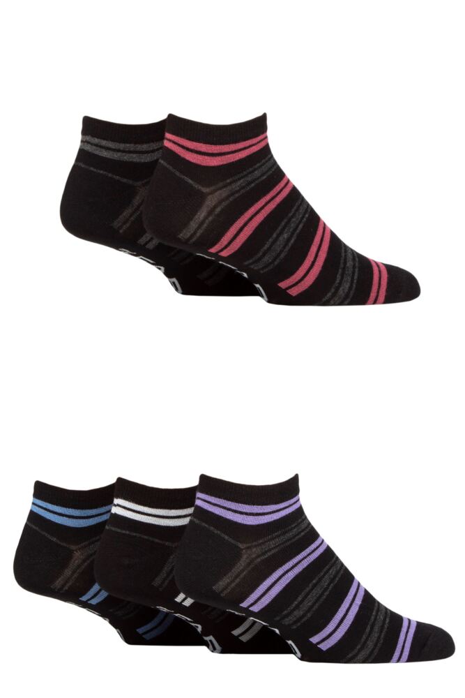 Sockshop FarahMens Bamboo Striped Trainer Socks 5-Pair