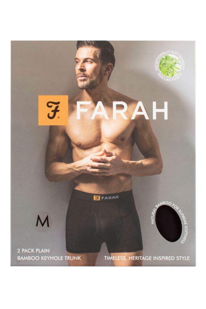 sockshop FarahMens Classic Striped and Plain Bamboo Keyhole Trunks 2-Pack