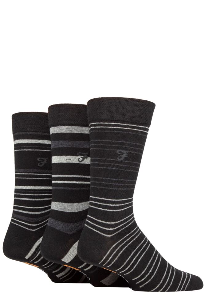 Sockshop FarahMens Cotton Argyle Patterned & Striped Socks 3-Pair
