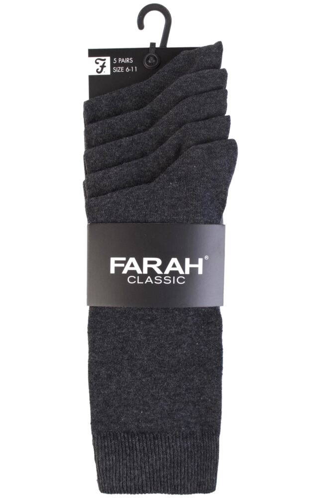sockshop FarahMens Cotton Classic Everyday Plain & Argyle Jacquard Socks 5-Pair