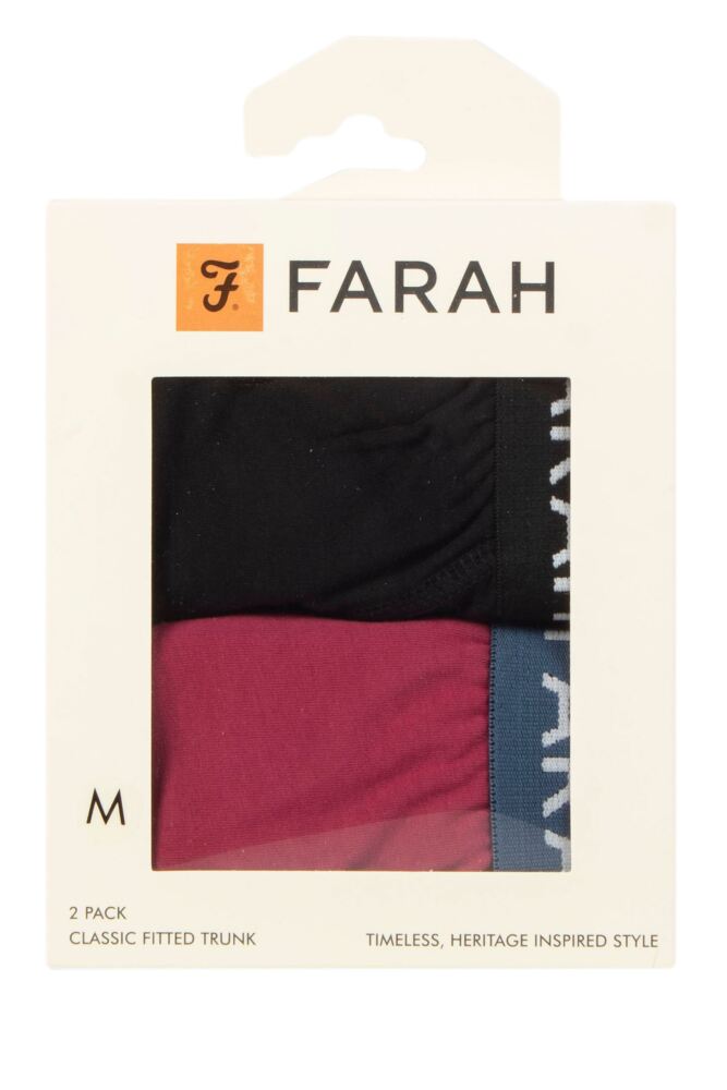 sockshop FarahMens Cotton Classic Fitted Trunks 2-Pack