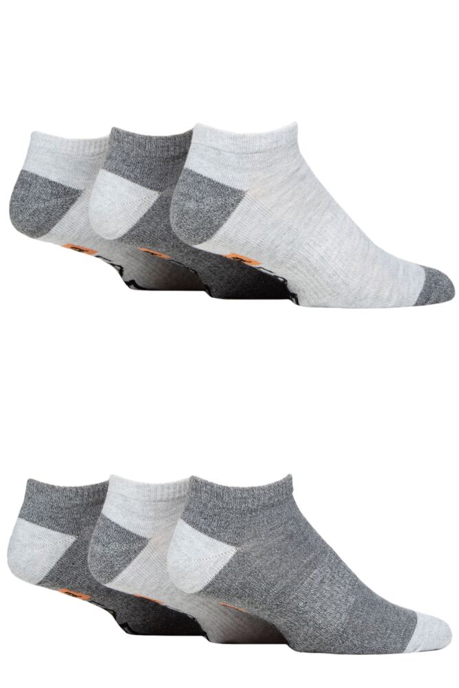 Sockshop FarahMens Cotton Plain Patterned & Striped Trainer Socks 6-Pair