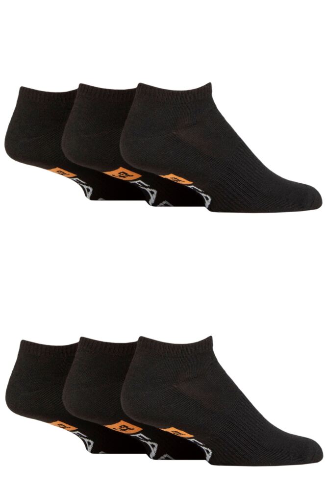 Sockshop FarahMens Cotton Plain Patterned & Striped Trainer Socks 6-Pair