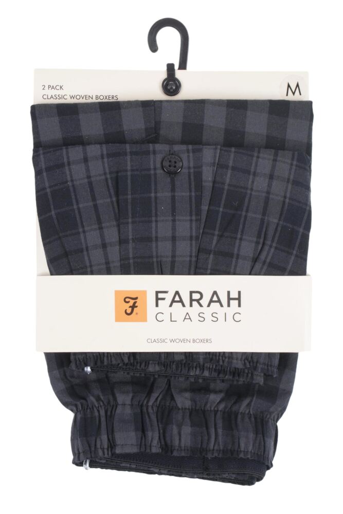 sockshop FarahMens Cotton Woven Boxer Shorts 2-Pair