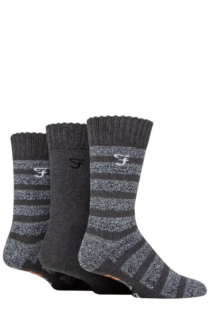 Sockshop FarahMens Striped Cushioned Boot Socks 3-Pair