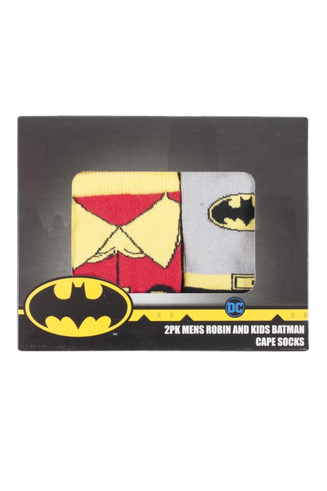 sockshop Film & TV CharactersAdult and Kids Cotton Batman & Robin Cape Socks Gift Box