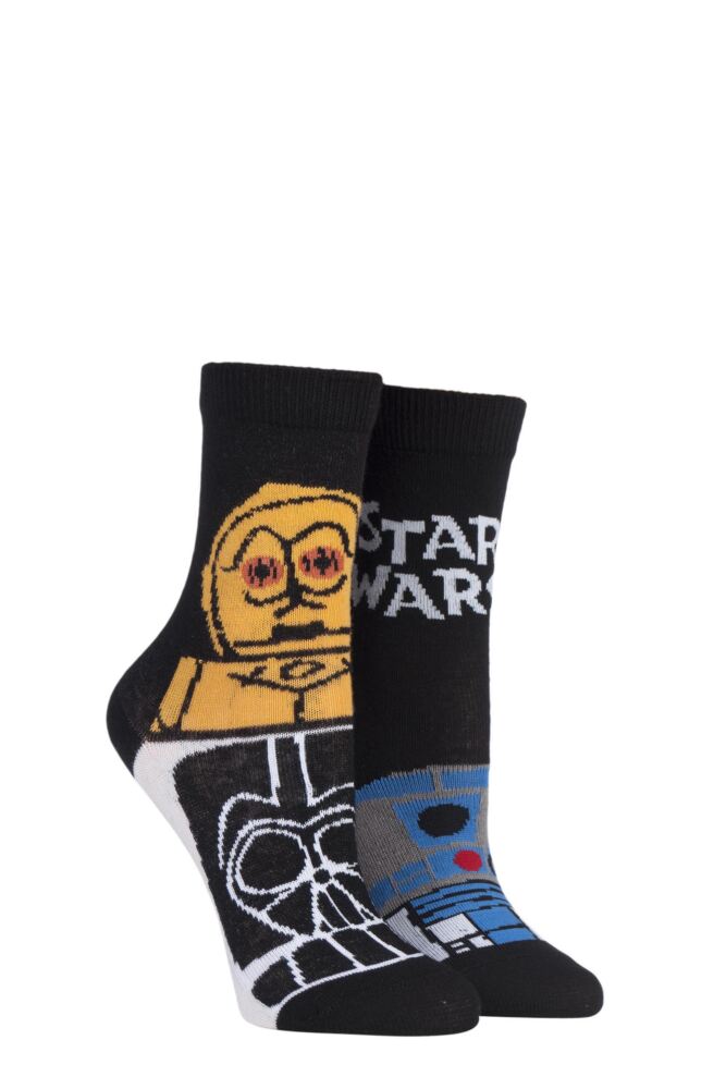 Sockshop Film & TV CharactersKids Cotton Star Wars R2-D2 & C-3P0 Socks 2-Pair