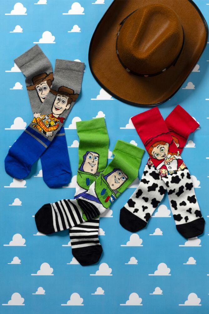 Sockshop Film & TV CharactersMens And Womens Toy Story Woody Buzz Lightyear And Jessie Socks 3-Pair