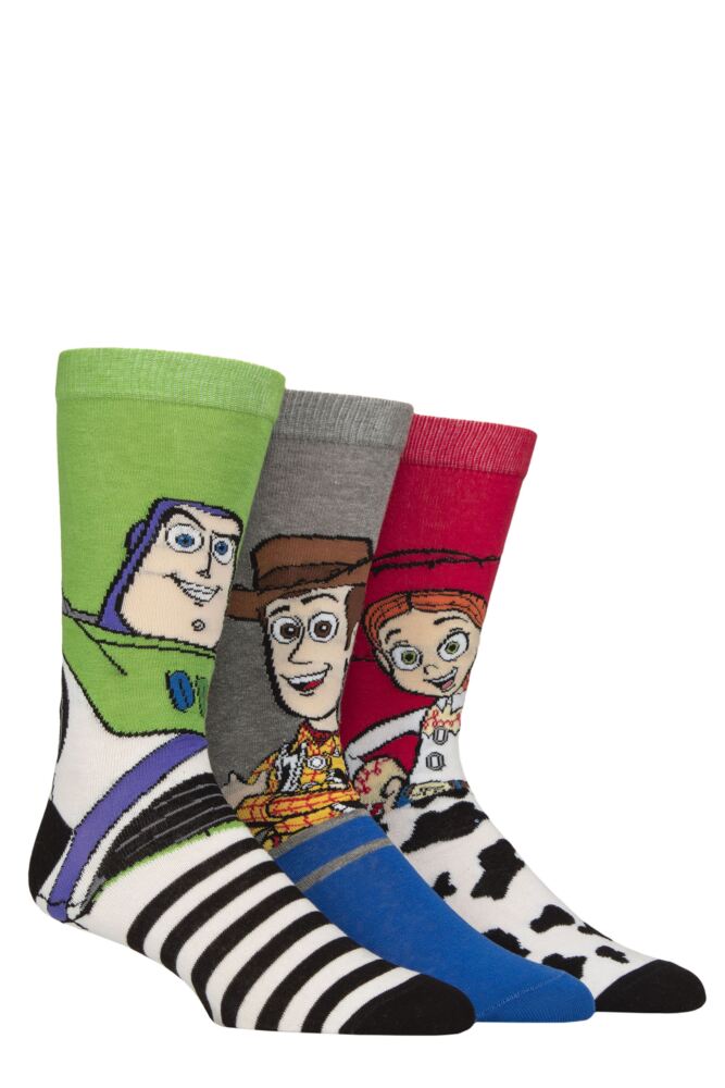 Sockshop Film & TV CharactersMens And Womens Toy Story Woody Buzz Lightyear And Jessie Socks 3-Pair