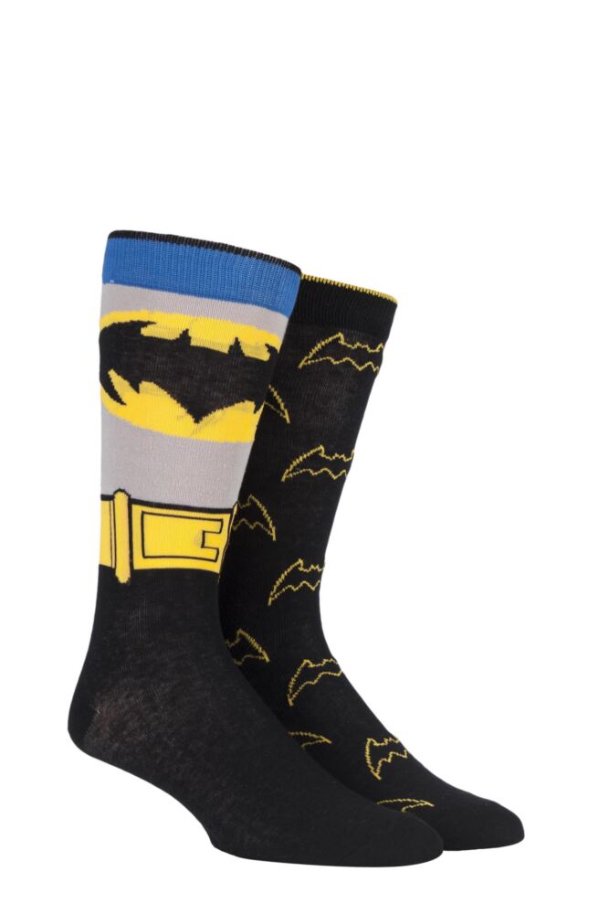 Sockshop Film & TV CharactersMens Cotton DC Comics Batman Socks 2-Pair