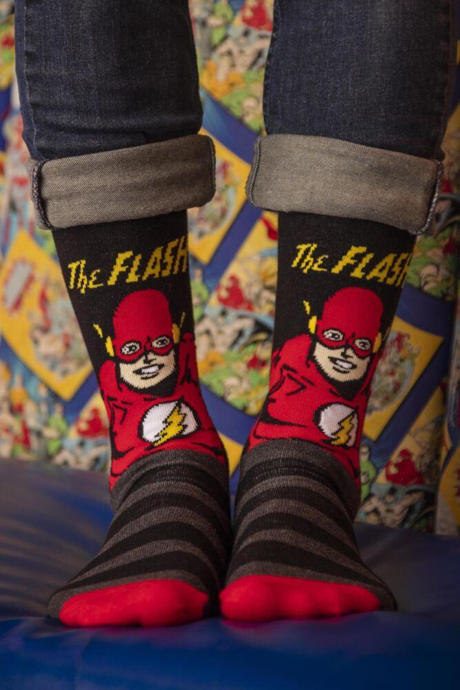 sockshop Film & TV CharactersMens Cotton Justice League Aquaman Flash Superman Batman & Wonder Woman Socks