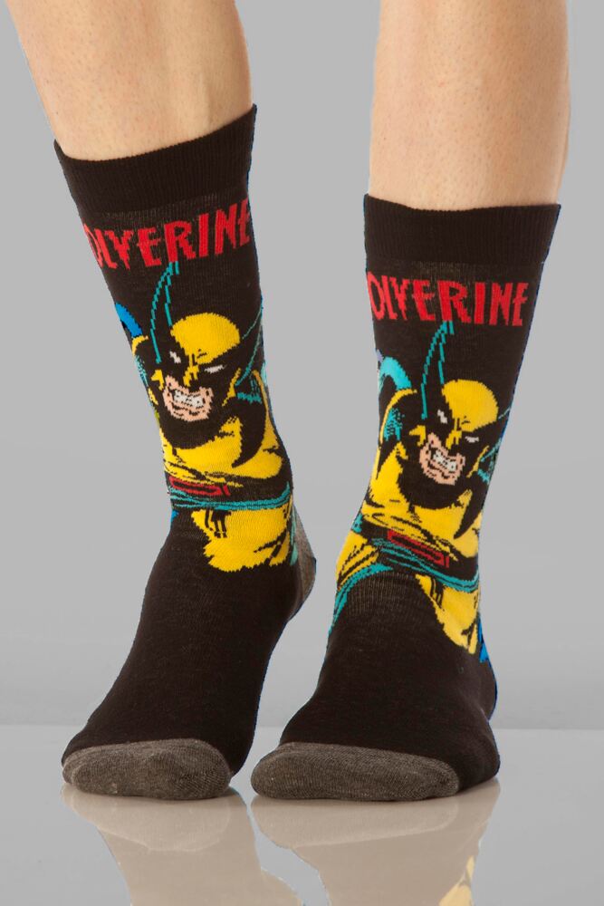 Sockshop Film & TV CharactersMens Cotton Marvel X-Men Wolverine Beast Cyclops & Colossus Socks 4-Pair