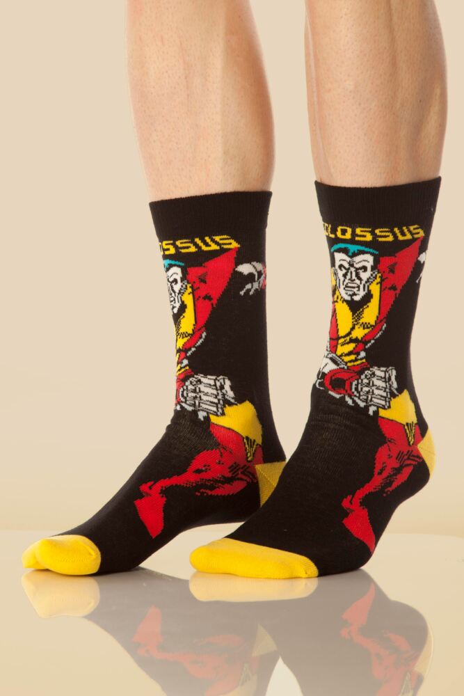 Sockshop Film & TV CharactersMens Cotton Marvel X-Men Wolverine Beast Cyclops & Colossus Socks 4-Pair
