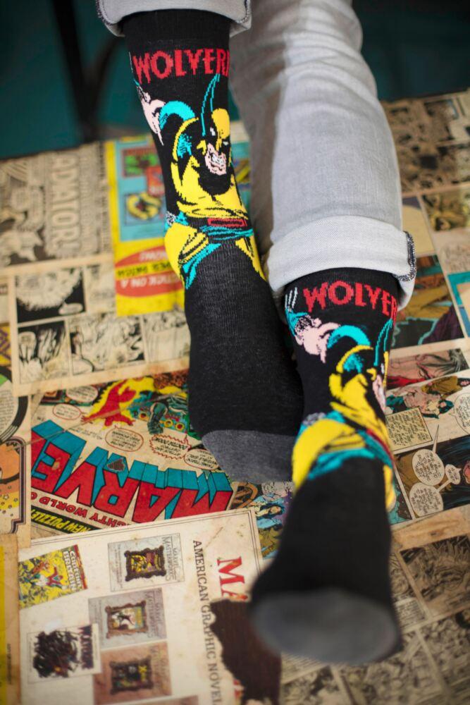 sockshop Film & TV CharactersMens Cotton Marvel X-Men Wolverine Beast Cyclops & Colossus Socks 4-Pair