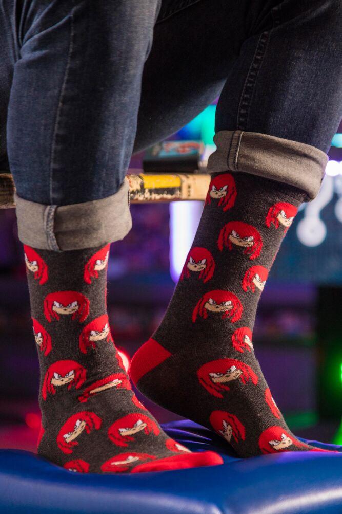 Sockshop Film & TV CharactersMens Cotton Sonic The Hedgehog Knuckles & Tails Socks