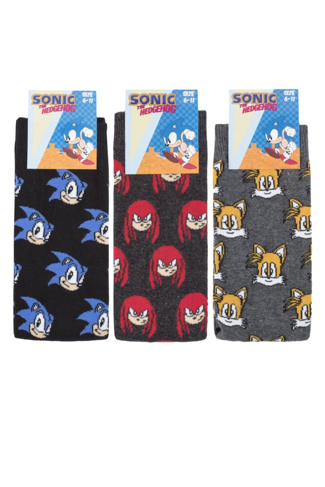 sockshop Film & TV CharactersMens Cotton Sonic the Hedgehog Knuckles & Tails Socks