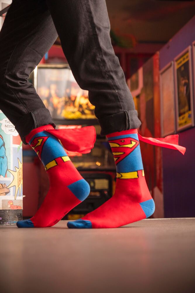 Sockshop Film & TV CharactersMens Cotton Superman Cape Socks
