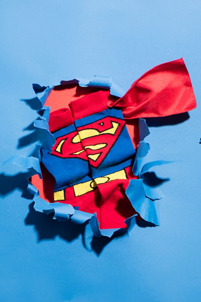 Sockshop Film & TV CharactersMens Cotton Superman Cape Socks