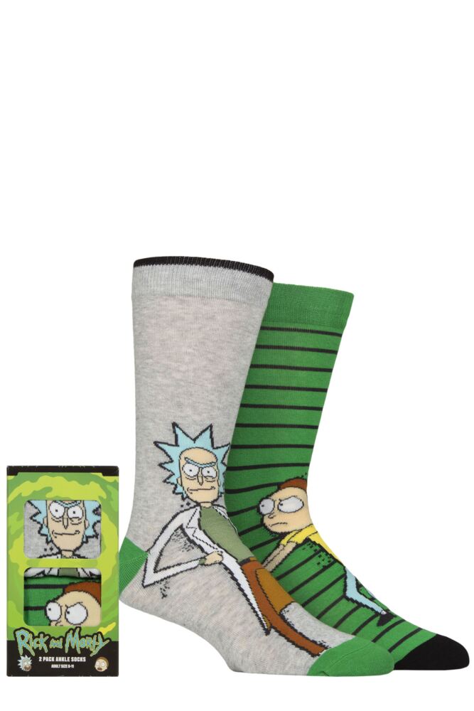 Sockshop Film & TV CharactersMens Rick And Morty Gift Boxed Cotton Socks 2-Pair