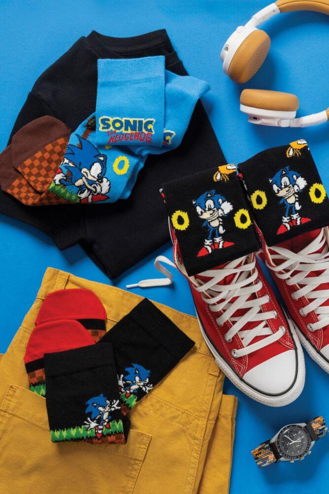 Sockshop Film & TV CharactersMens Sonic The Hedgehog Game Play Cotton Socks 3-Pair