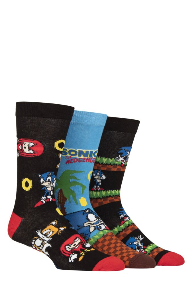 Sockshop Film & TV CharactersMens Sonic The Hedgehog Game Play Cotton Socks 3-Pair