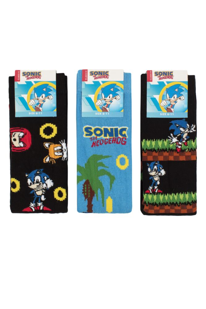 sockshop Film & TV CharactersMens Sonic the Hedgehog Game Play Cotton Socks 3-Pair