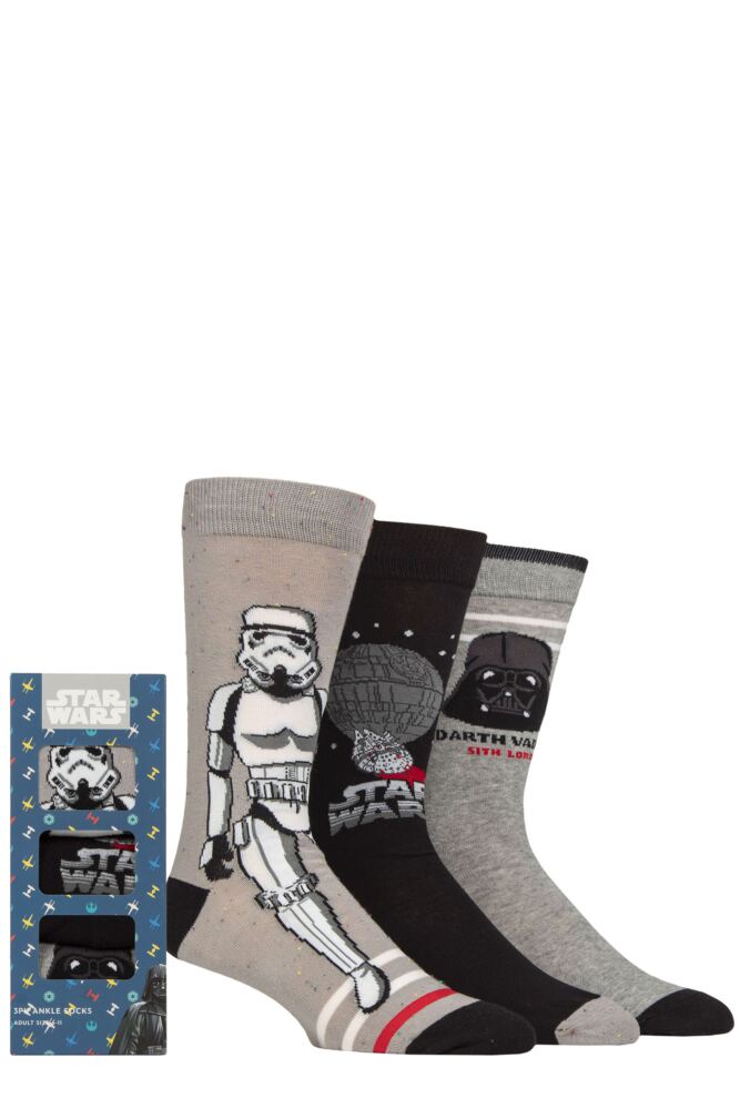 Sockshop Film & TV CharactersMens Star Wars Empire Gift Boxed Cotton Socks 3-Pair