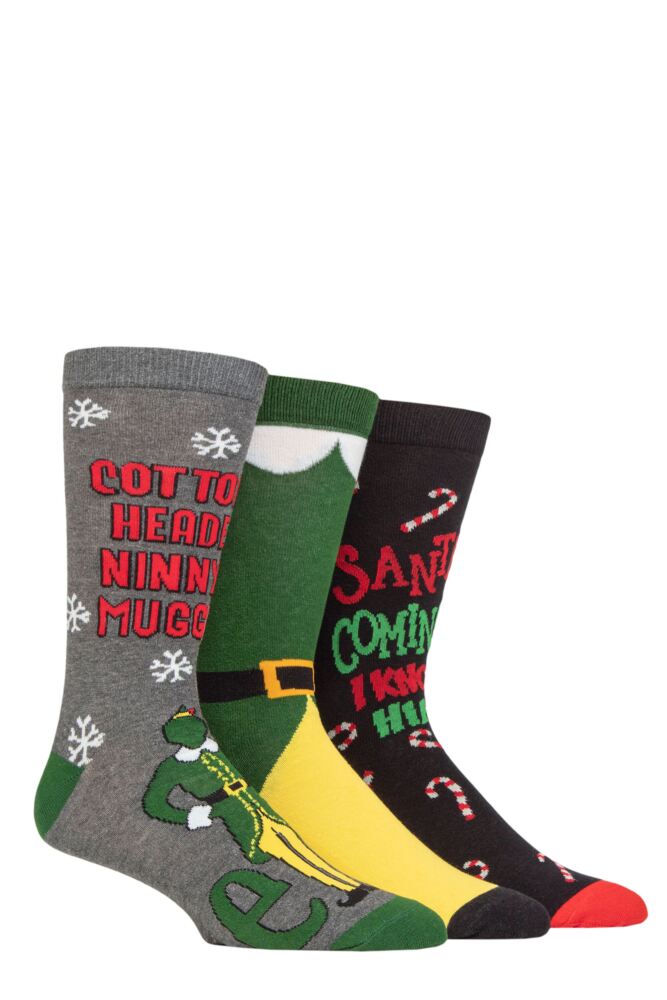 Sockshop Film & TV CharactersMens & Womens Cotton Elf Socks 3-Pair