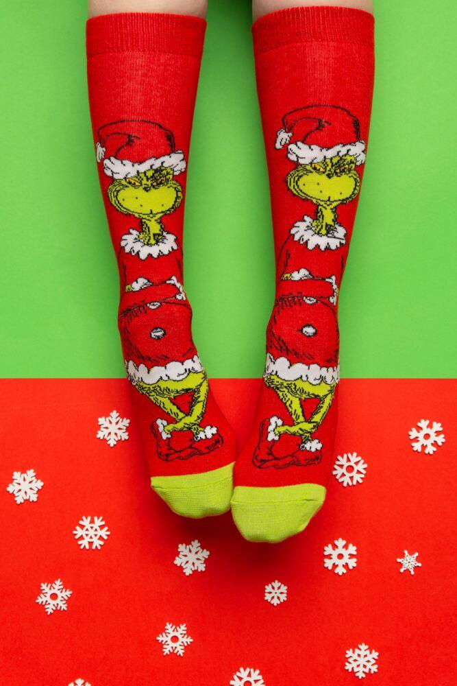 Sockshop Film & TV CharactersMens & Womens Cotton Grinch Socks 3-Pair