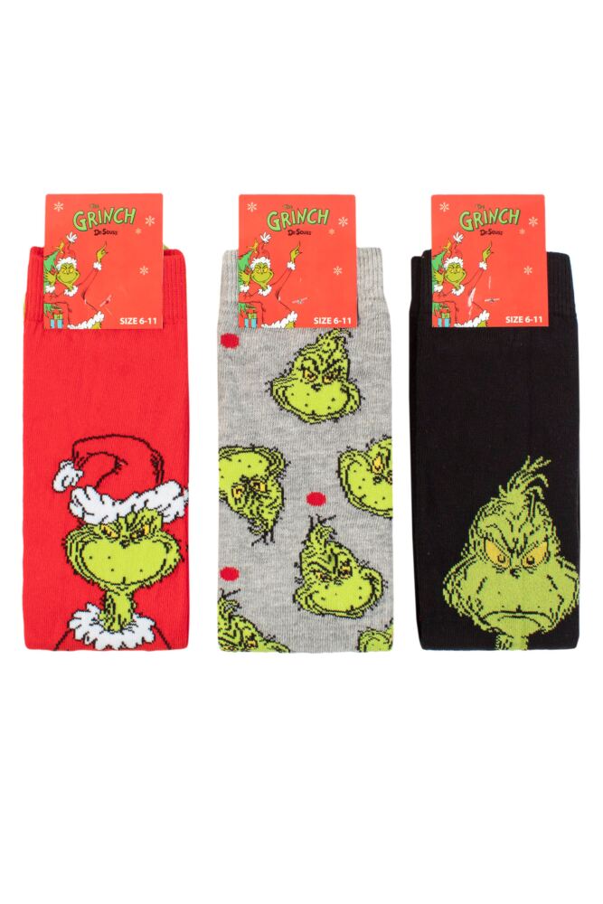 sockshop Film & TV CharactersMens & Womens Cotton Grinch Socks 3-Pair