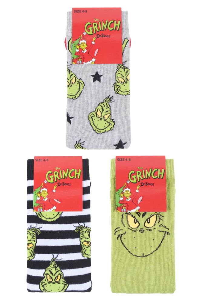 sockshop Film & TV CharactersMens & Womens Cotton Grinch Socks 3-Pair