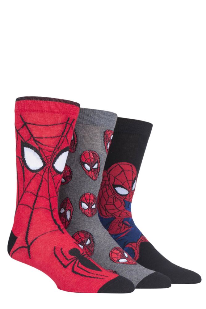 Sockshop Film & TV CharactersMens & Womens Cotton Marvel Spider-Man Socks 3-Pair