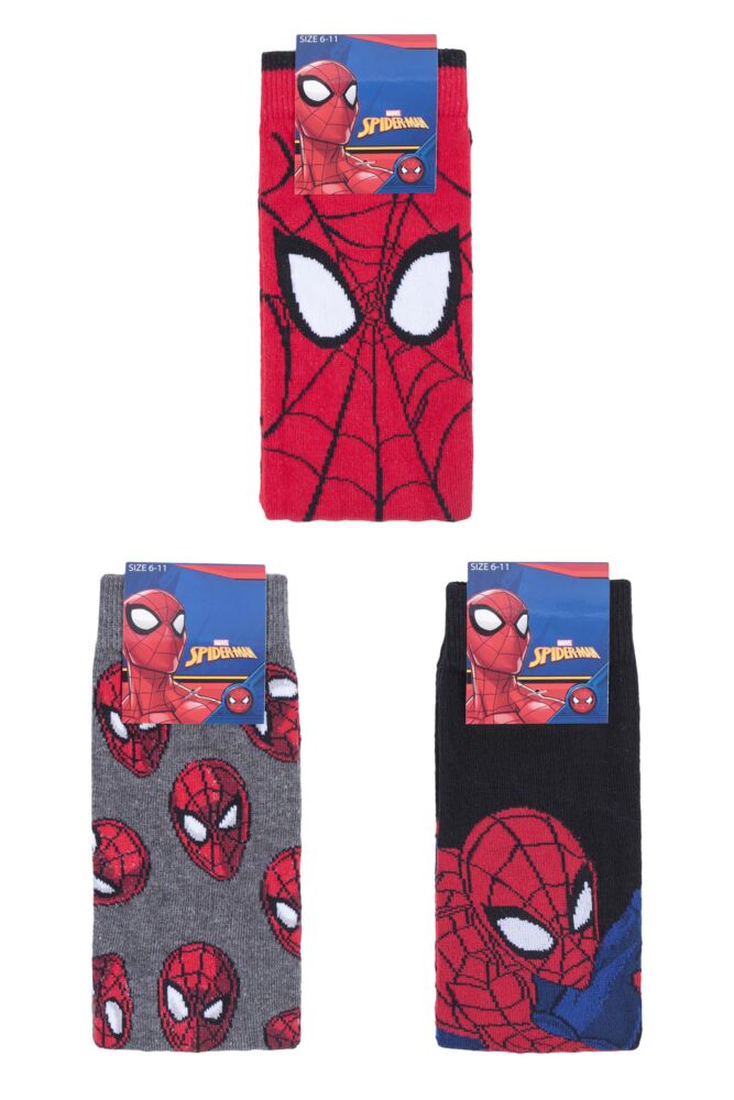 sockshop Film & TV CharactersMens & Womens Cotton Marvel Spider-Man Socks 3-Pair