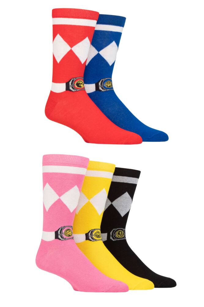 Sockshop Film & TV CharactersMens & Womens Cotton Power Rangers Socks 5-Pair